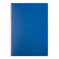 Тетрадь на пружине Buromax Classic, А4, 80 л, клетка, пласт. обложка, синий (BM.2446-002)