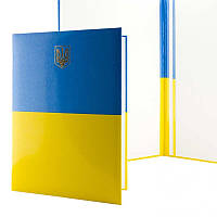 Папка З Гербом України Реверс, А4, вініл, жовто-блакитний (П-180.GERB)