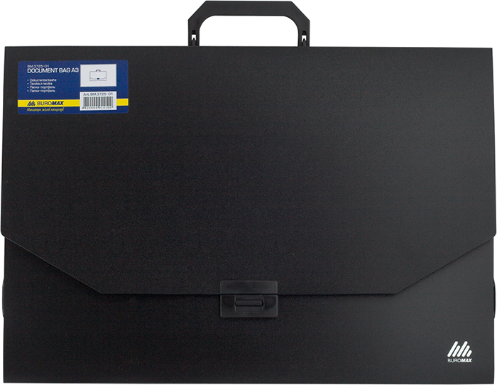 Портфель пластиковий Buromax Professional, А3, 32 мм, чорний (BM.3725-01)