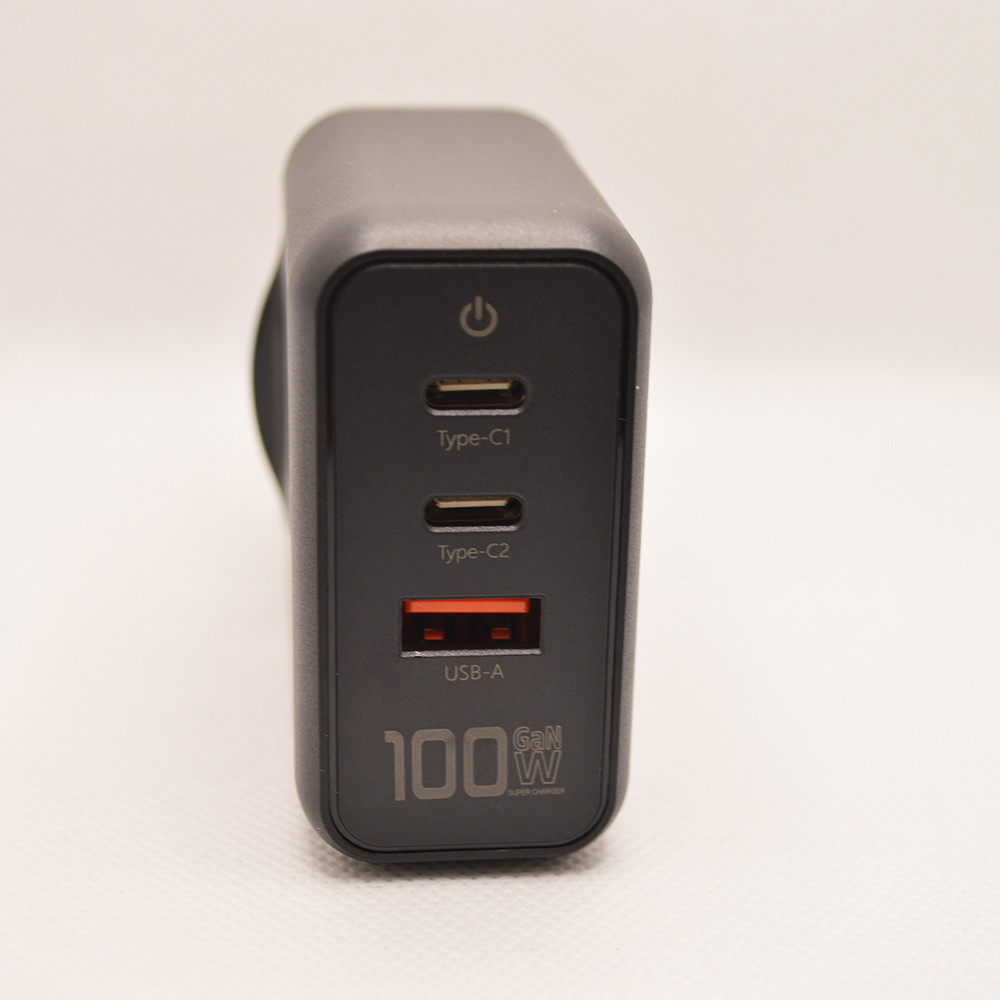 Мережевий зарядний пристрій ANSTY GN-04-PT GaN 100 W (2 Type-C / 1 USB) Black, фото 7