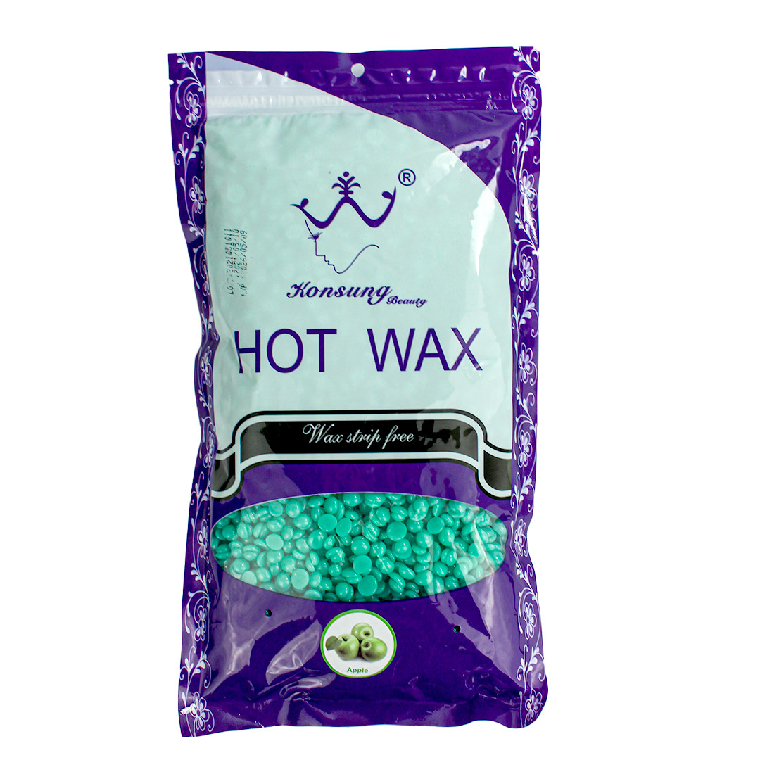 Віск у гранулах Konsung Wax Beans 500гр аромат green tea для депіляції для воскоплаву плівковий віск гранули