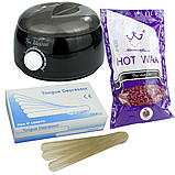 Стартовий набір для депіляції з воскоплавом і воском PRO WAX -100 Вт віск 500 гр воскоплав воскова депіляція, фото 2