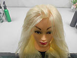 Манекен для зачісок голова навчальна натуральна 75-80 см, біла (тренувальна для перукарів), фото 2