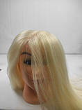 Манекен для зачісок голова навчальна натуральна 75-80 см, біла (тренувальна для перукарів), фото 5