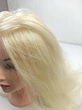 Навчальна манекен голова для зачісок стрижок Болванка з волоссям штучна, 70-75 см, білауй, фото 3