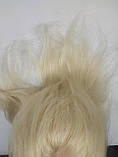 Навчальна манекен голова для зачісок стрижок Болванка з волоссям штучна, 70-75 см, білауй, фото 8