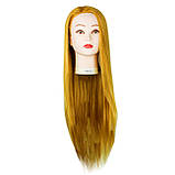 Голова навчальна для зачісок,30% натуральних волосся,довжина 65-60 см, колір рудий золото, фото 10