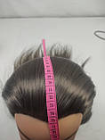 Навчальна голова манекен для зачісок стрижок Болванка з волоссям ET-171, фото 6