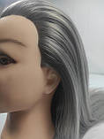 Навчальна голова манекен для зачісок стрижок Болванка з волоссям ET-171, фото 7