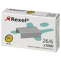 Скобы для степлера Rexel №56 (26/6), 20 л, 2000 шт