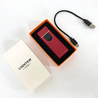 Электрозажигалка USB ZGP ABS, сенсорная зажигалка электрическая спиральная. GT-300 Цвет: красный