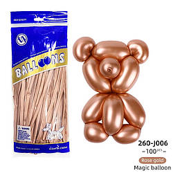 Повітряні кулі ШДМ хром Rose gold 1 пачка 100 шт.