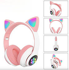 Бездротові дитячі Bluetooth навушники Cat Ear VZV-23M з котячими вушками Рожеві, фото 3