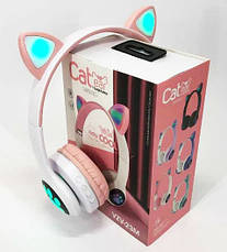Бездротові дитячі Bluetooth навушники Cat Ear VZV-23M з котячими вушками Рожеві, фото 5