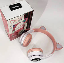 Бездротові дитячі Bluetooth навушники Cat Ear VZV-23M з котячими вушками Рожеві, фото 6