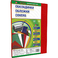 Обложки картонные D&A Delta Color под кожу, красный, А4, 230г/м2, 100 шт (1220101020900)