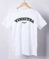 Необычный оригинальный подарок женская футболка с патриотическим принтом "VINNITSA Ukraine 1363" белая PRO_330