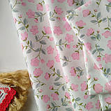 Тканина бавовна для рукоділля весняні рожеві квіти 50 см/40 см, фото 2