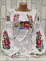 Вышиванка женская на домотканом полотне "Мар"яна" 54-64 рр