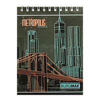 Блокнот Buromax Metropolis 48 листов А6 в клетку Красный (BM.24645101-05)