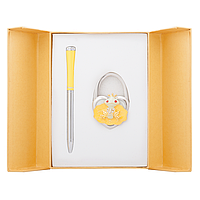 Набор подарочный Langres Fairy Tale: ручка шариковая + гачек для сумки, желтый (LS.122027-08)