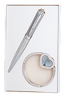 Набор подарочный Langres Crystal: ручка шариковая + гачек для сумки, серый (LS.122028-09)