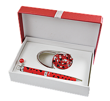 Набір подарунковий Langres Elegance: ручка кулькова + гачок для сумки, червоний (LS.122029-05)