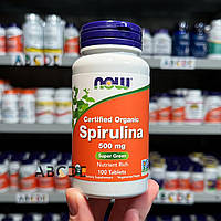 NOW Foods Spirulina, органическая спирулина, 500 мг, 100 таблеток