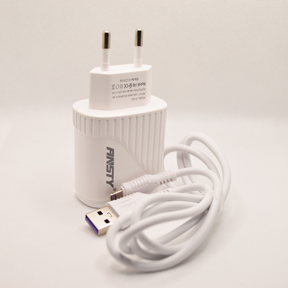 Мережевий зарядний пристрій ANSTY Q-024-I з Lightning кабелем 1USB 3A 18W White, фото 3