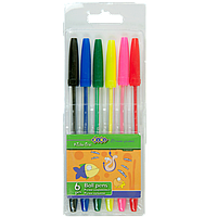 Набір із 6 кулькових ручок ZiBi, 6 кольорів (ZB.2011)