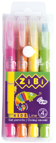 Олівці гелеві ZiBi, 4 кольори NEON, KIDS Line (ZB.2496)