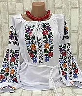 Вышиванка женская на домотканом полотне "Аріна" 40-52 рр
