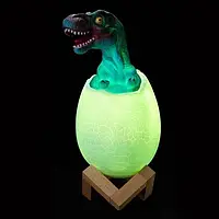 Лампа ночник Детский светильник Sunroz 3D Dinozaur Lamp лампа-ночник "Динозаврик в яйце" с пультом ДУ