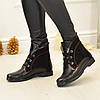 Черевики жіночі чорні на низькому ходу, натуральна шкіра пітон і замша, фото 2