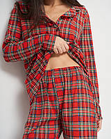 Пижама женская на пуговицах домашний комплект красная клетка 96675ю Nicoletta