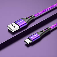 Кабель зарядный USB to micro USB 3A быстрая зарядка 0.5 м Purple Galakeys (40-08)