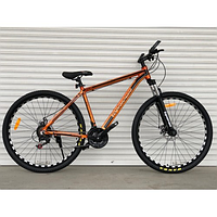 Велосипед горный алюминиевый Toprider 680 29" рама 19 оборудование Shimano Золотой