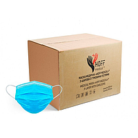 Маска медична Hoff Medical 3-шарова з гумовими петлями (4000шт./коробка)