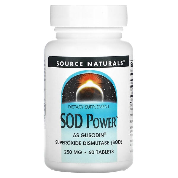 Source Naturals, SOD Power, 250 мг, 60 таблеток, фото 1