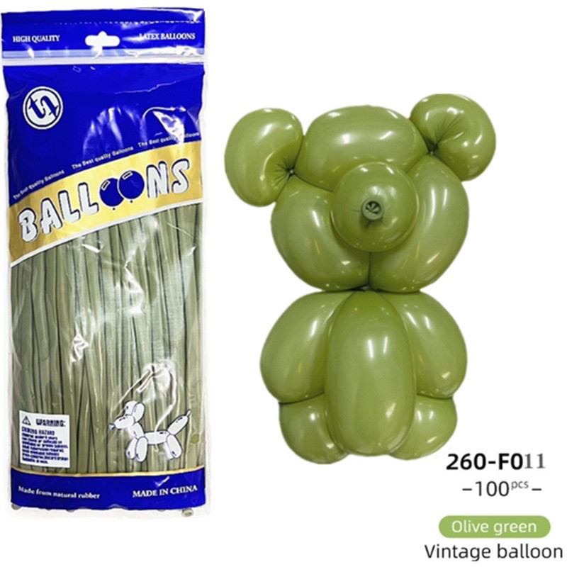 Повітряні латексні кулі ШДМ olive green 100 шт.