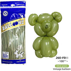 Повітряні латексні кулі ШДМ olive green 100 шт.