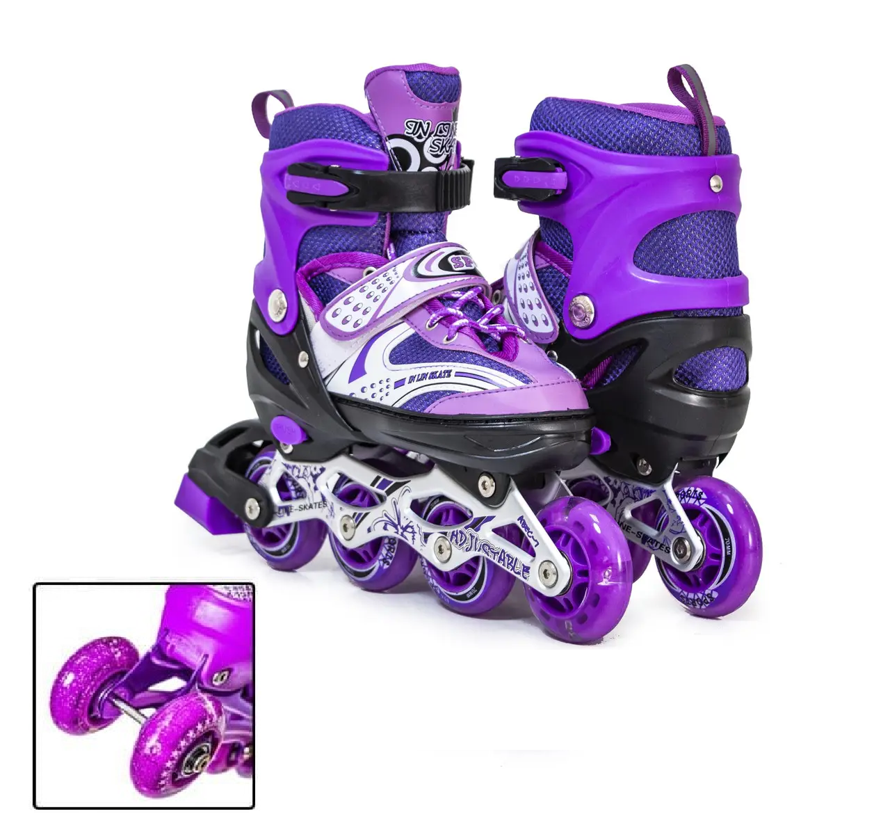 Розсувні ролики з переставними колесами Star Happy "Purple". Розміри 29-33 / 38-41