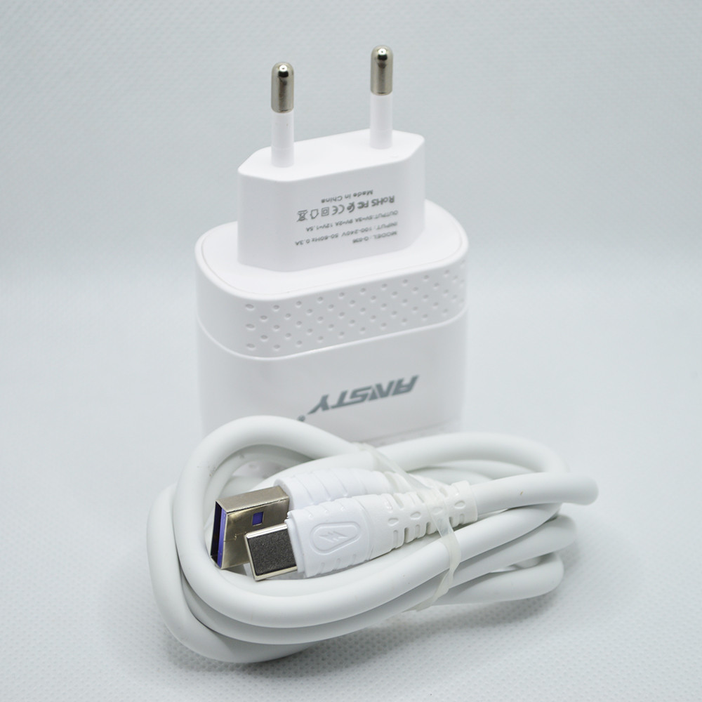 Мережевий зарядний пристрій ANSTY Q-036-T з Type-C кабелем 1USB 3.1A 18W White, фото 3