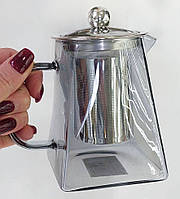 Заварювальний чайник із жароміцного скла "Темна Гіза", з металевим ситечком, 500мл