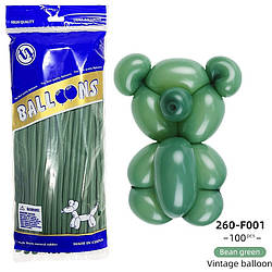 Повітряні латексні кулі ШДМ bean green 100 шт.