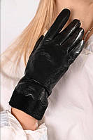 Жіночі рукавиці шкіряні (натуральні), утепленні  еко-хутром S