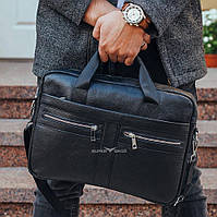 Офисная мужская сумка для ноутбука и документов SK N8956 черная