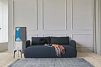 Раскладной диван прямой двуспальный дизайнерский Вихо еврокнижка синий 219x106x84 см Alaska 11