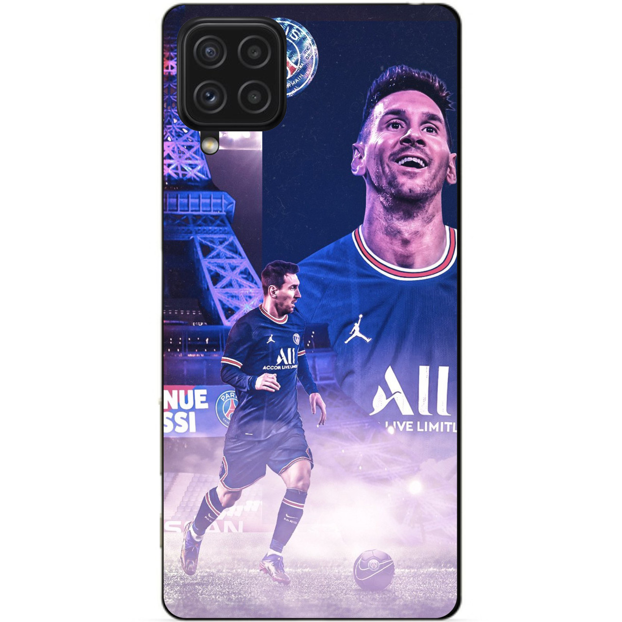 Силіконовий чохол бампер для Samsung A22 з малюнком Messi PSG Мессі