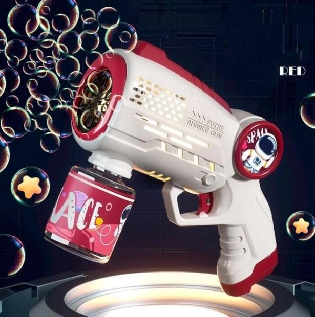Пістолет генератор для мильних бульбашок на батарейках Bubble Gun, іграшка для пускання мильних бульбашок
